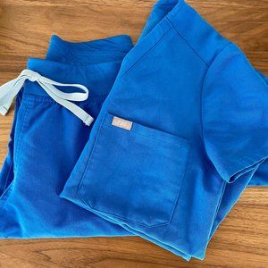 FIGS Womens Royal Blue Catarina top, Livingston pants